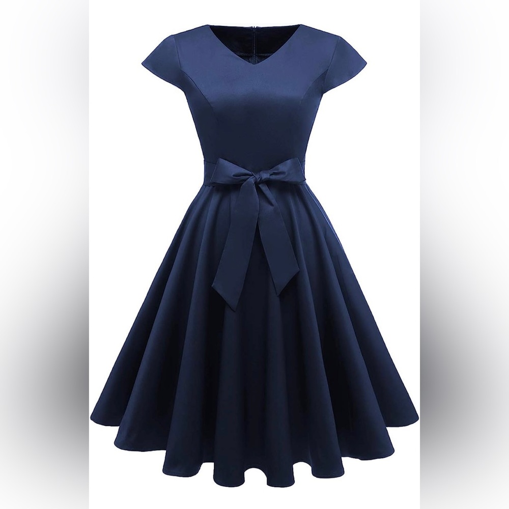 Blue 50’s style dress.